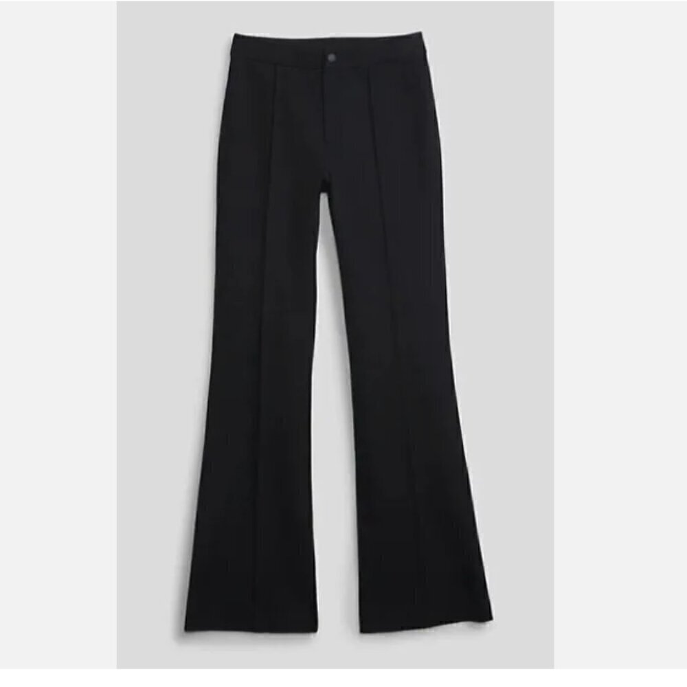 GAP High Rise Flare Pintuck Pleated Pants Black Stretch 6 PETITE NWT RT$80 - Picture 10 of 13